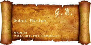 Gebei Marion névjegykártya